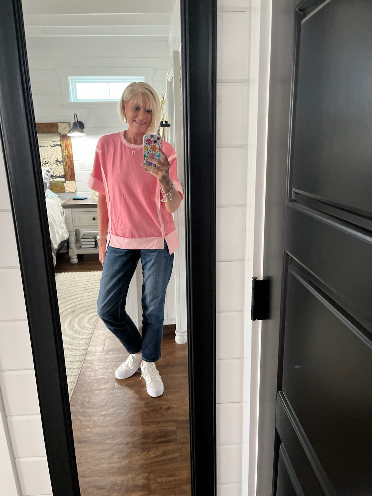 Pink Half Sleeve Top
