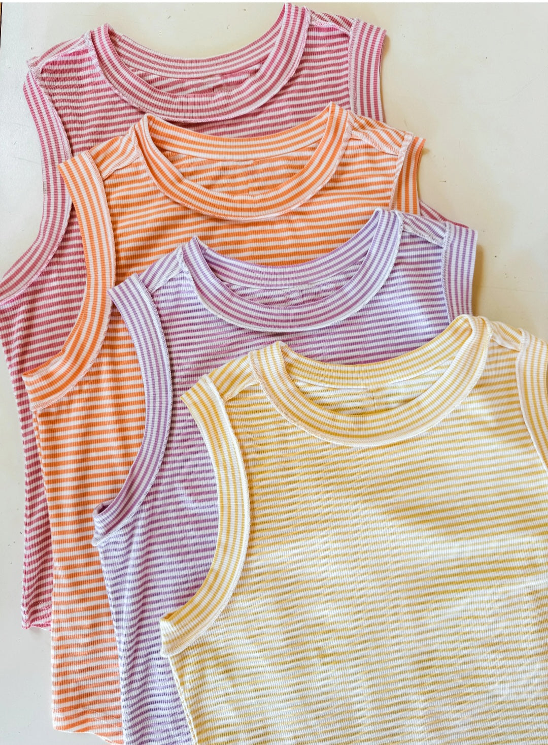 Summer Bianca Striped Ribbed Tank