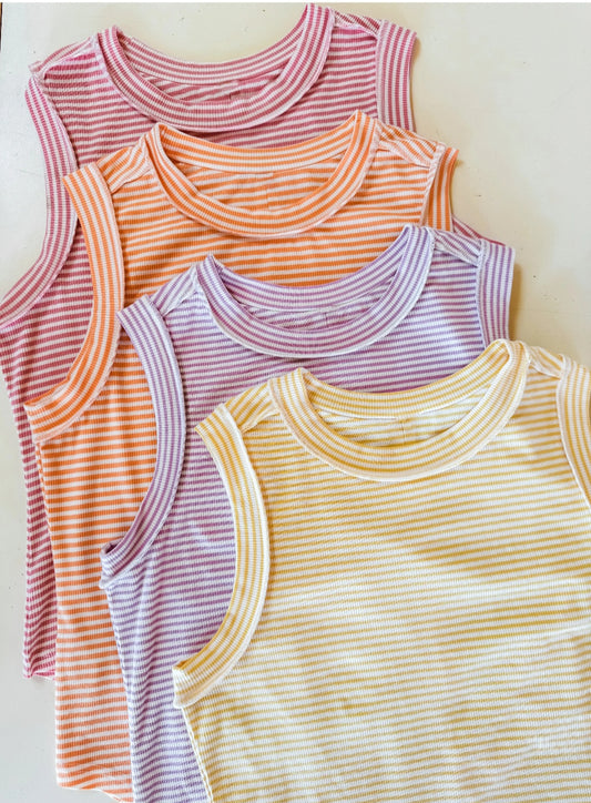 Summer Bianca Striped Ribbed Tank